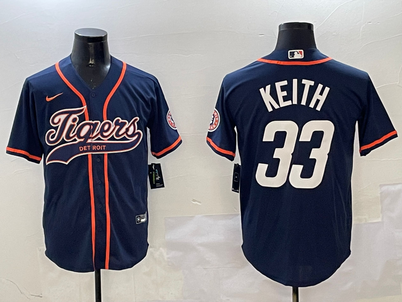 Men's Detroit Tigers Colt Keith #33 Navy Player Jersey baseball jersey product view 1