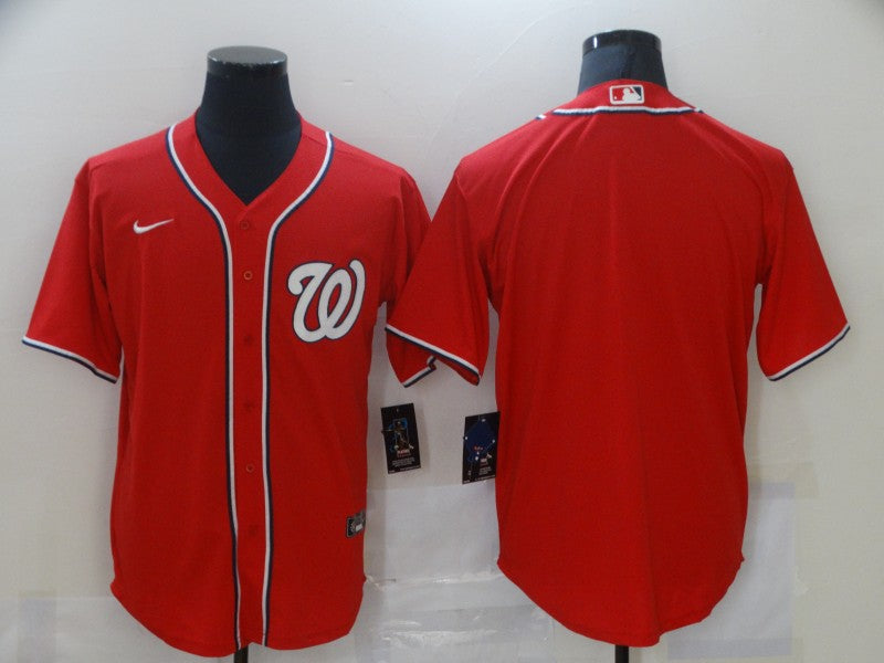 Men's Washington Nationals Red Alternate Replica Blank Jersey1 baseball jersey product view 1