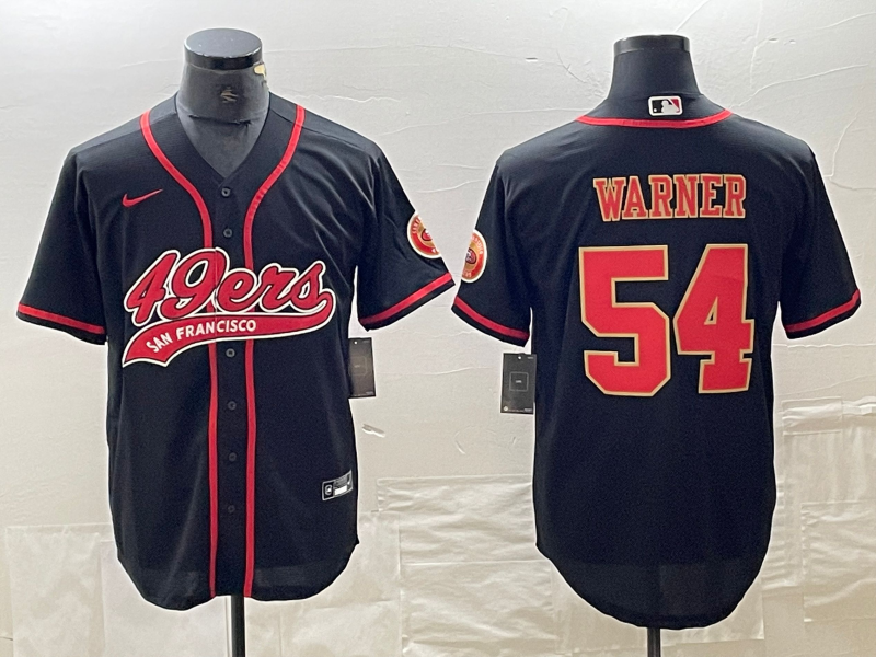 Men's San Francisco 49ers Fred Warner Black Fashion Jersey Joint Edition football jersey product view 1