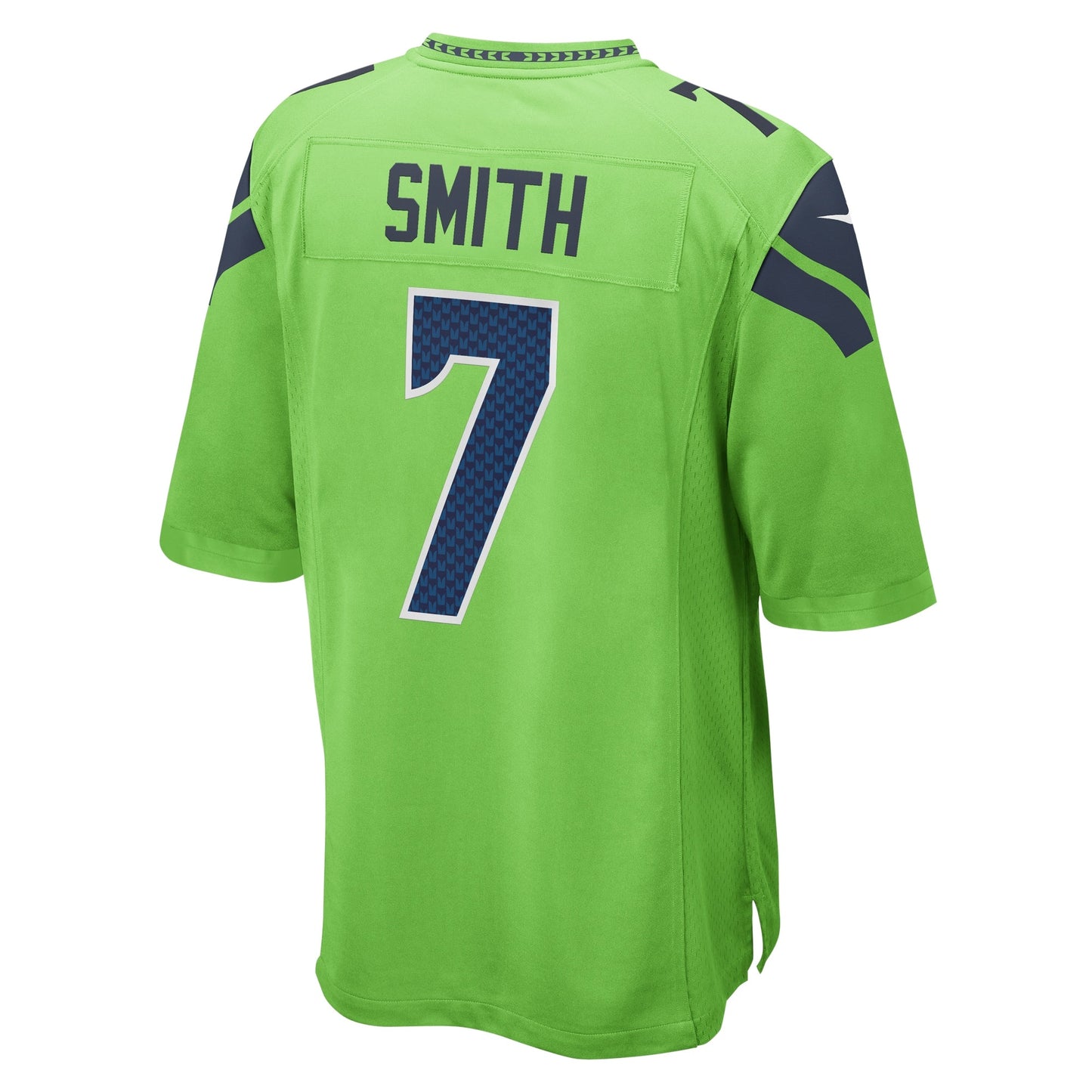 Geno Smith Seattle Seahawks Game Jersey - Neon Green football jersey product view 3