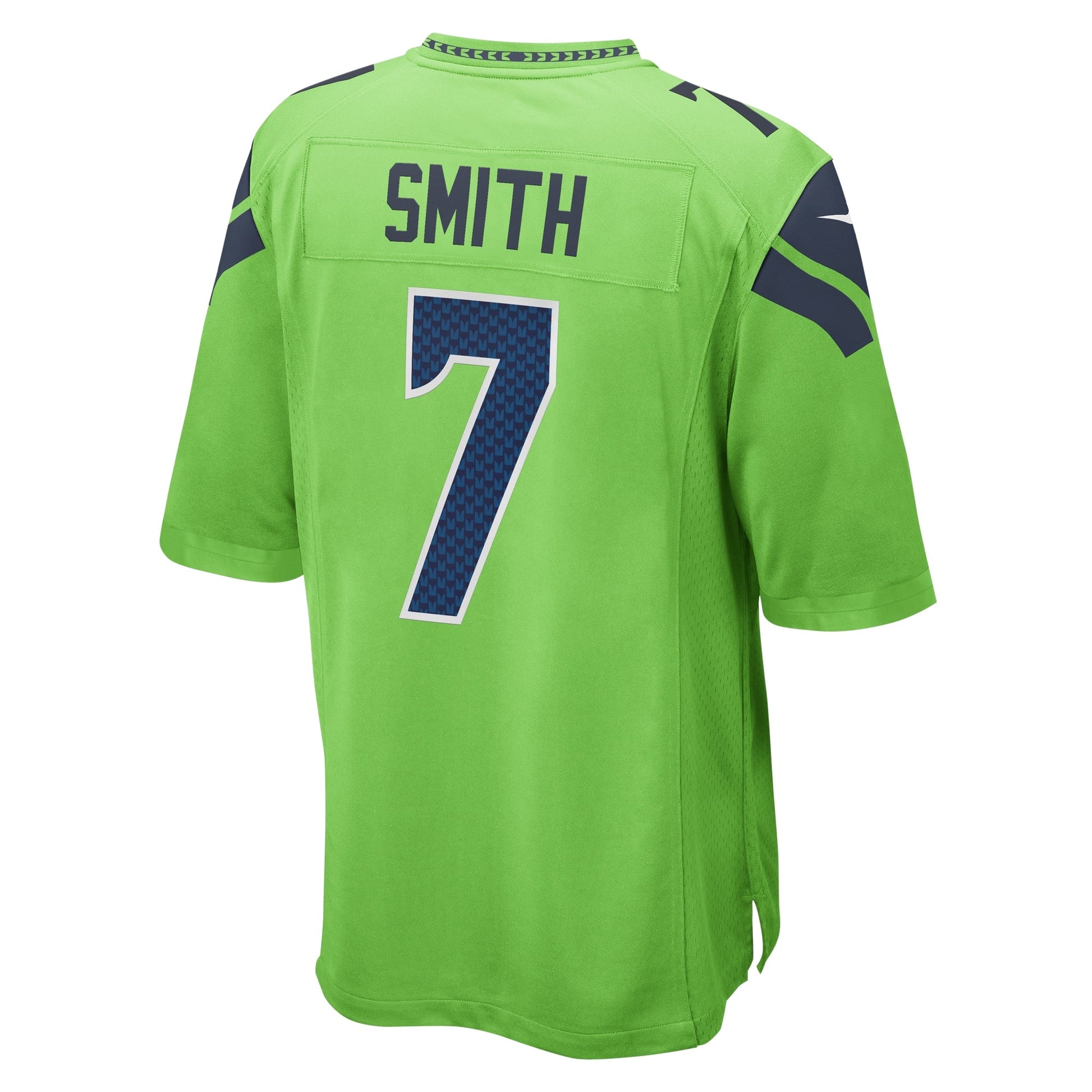 Geno Smith Seattle Seahawks Game Jersey - Neon Green football jersey product view 3