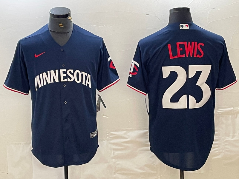 Men's Minnesota Twins Royce Lewis Navy Alternate Replica Player Jersey baseball jersey product view 1