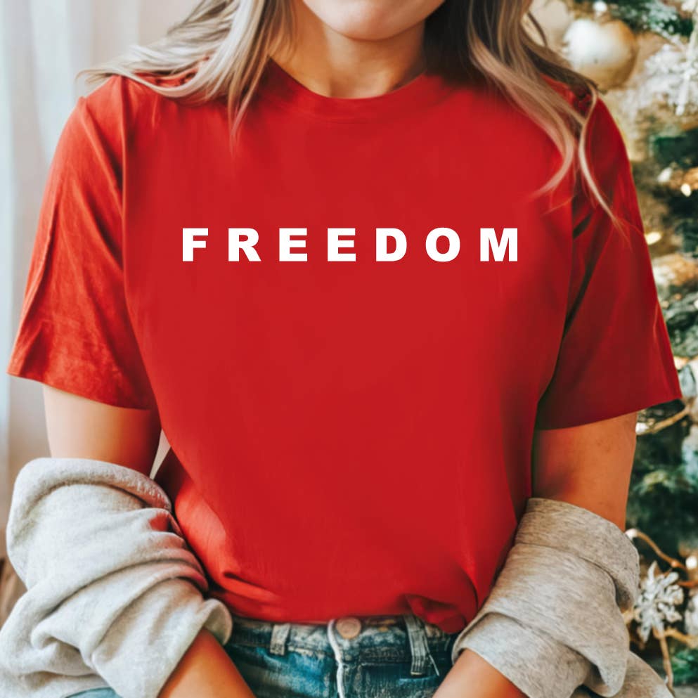 Freedom Premium T-Shirt, Red,  Charlie Kirk Unisex T-shirt, Sweatshirt, Hoodie, Long Sleeve Tee - T-Shirt, Sweatshirt, Hoodie