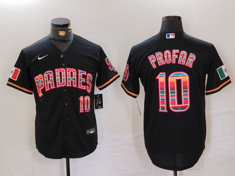 Men's San Diego Padres Jurickson Profar Black Replica Player Jersey baseball jersey product view 1