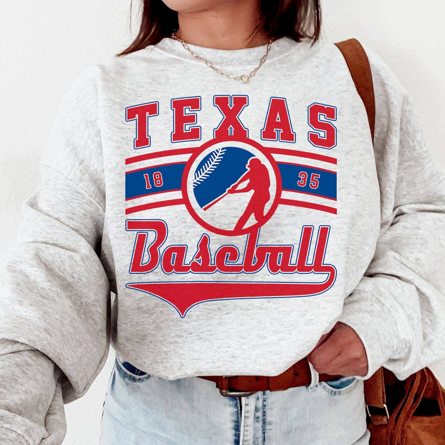 Vintage Texas Rangers 1835 Game Day Baseball Sweatshirt Unisex T-shirt, Sweatshirt, Hoodie, Long Sleeve Tee - T-Shirt, Sweatshirt, Hoodie