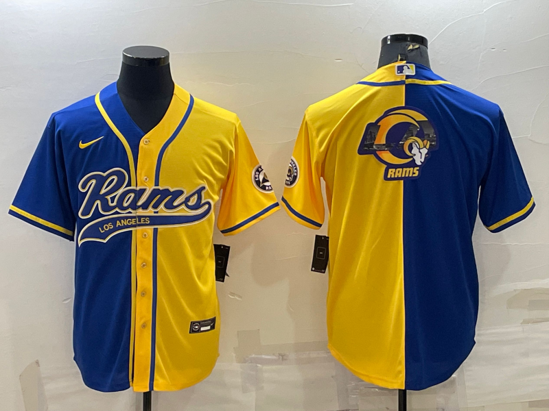 Men's Los Angeles Rams Blue/Yellow Game Jersey football jersey product view 1