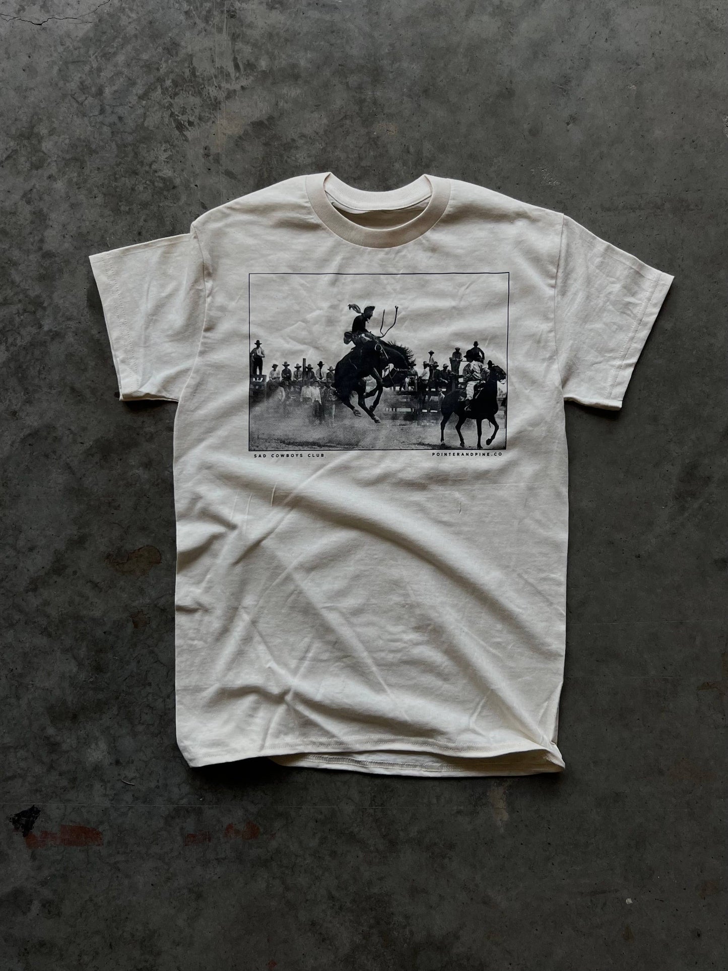Rodeo Screen Printed Unisex Tee - Cream Unisex T-shirt, Sweatshirt, Hoodie, Long Sleeve Tee - T-Shirt, Sweatshirt, Hoodie