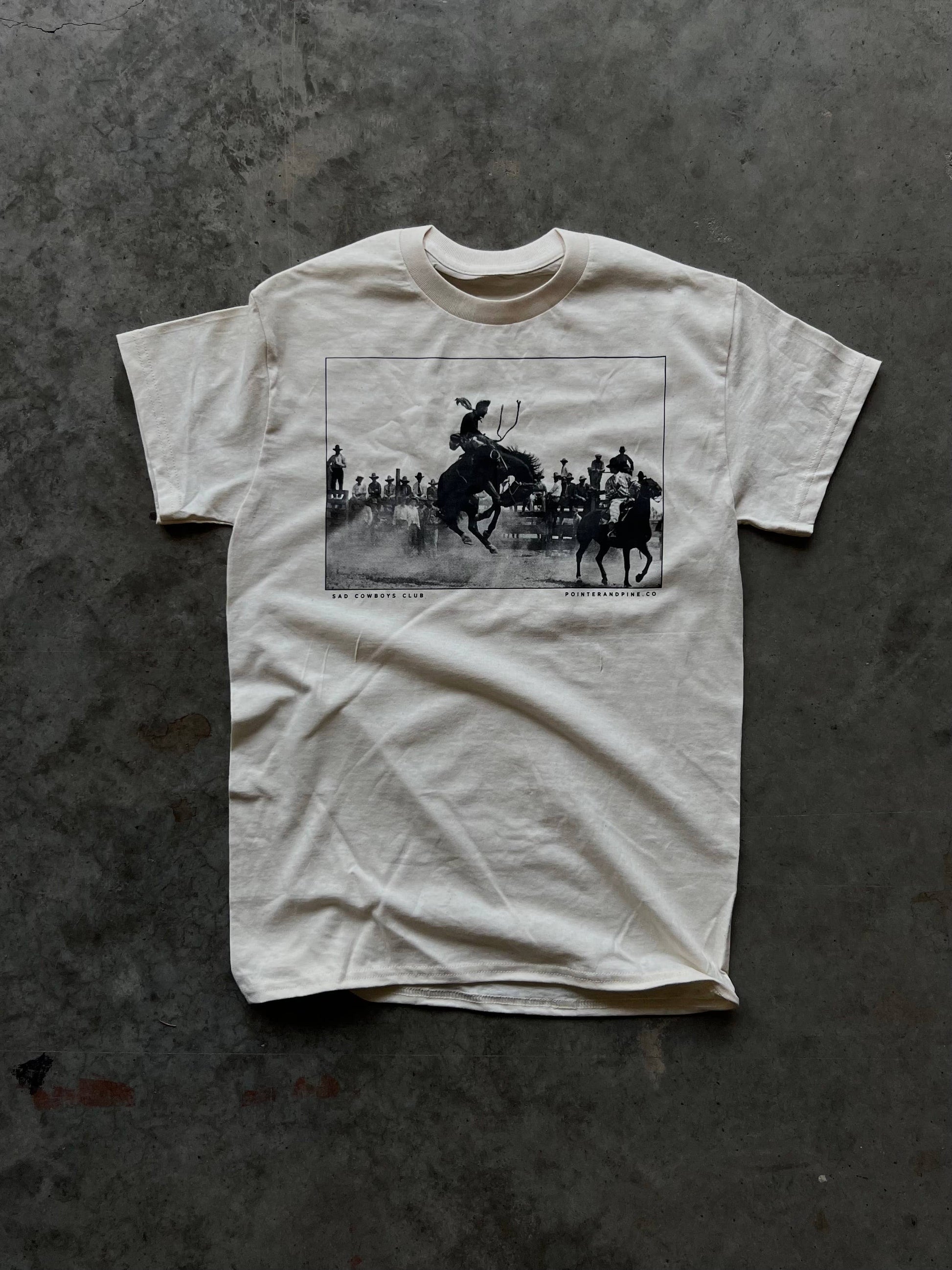 Rodeo Screen Printed Unisex Tee - Cream Unisex T-shirt, Sweatshirt, Hoodie, Long Sleeve Tee - T-Shirt, Sweatshirt, Hoodie