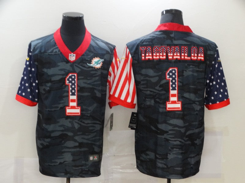 Men's Miami Dolphins Tua Tagovailoa #1 Gray Camouflage Game Jersey1 football jersey product view 1