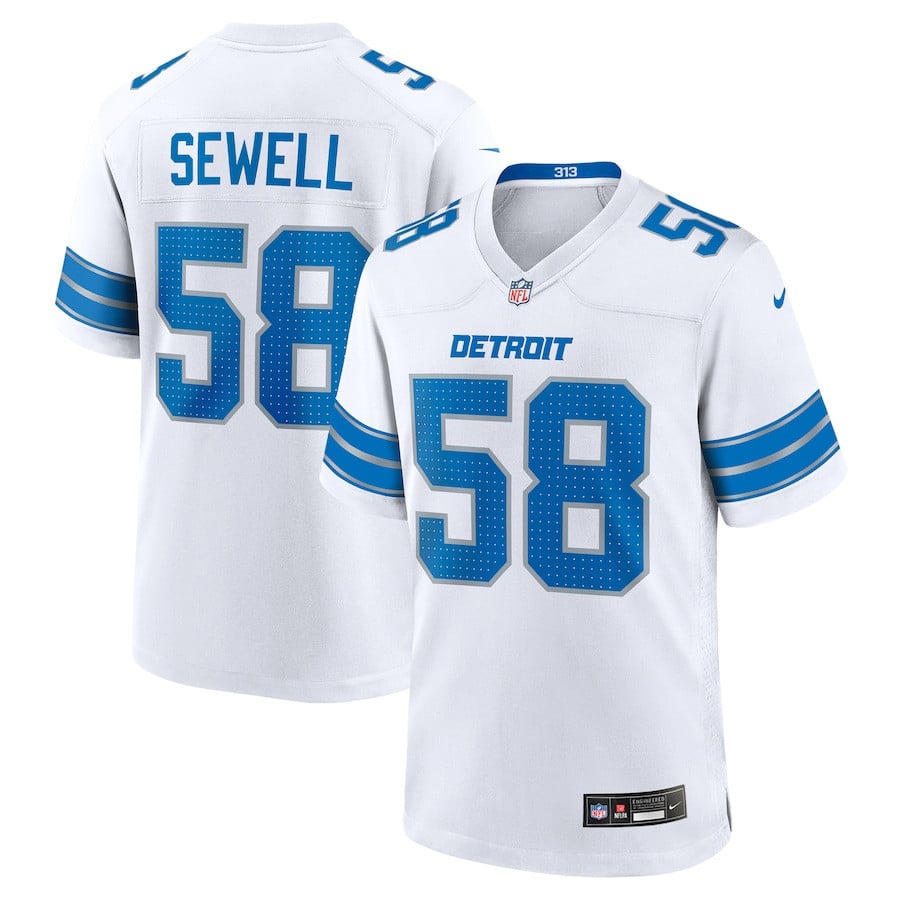 Penei Sewell #58 Detroit Lions Limited Jersey - Men's, White - National Football League 2024 football jersey product view 1
