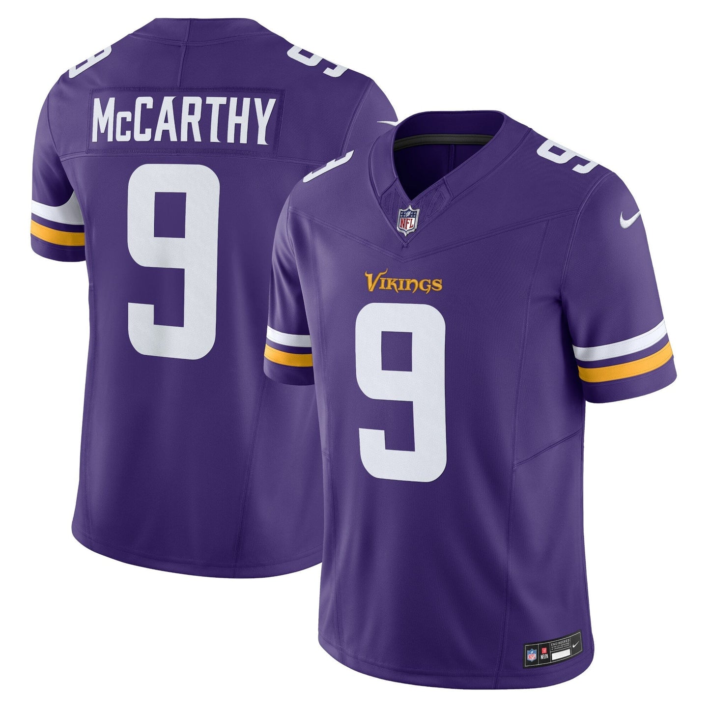 J.J. McCarthy Minnesota Vikings Vapor F.U.S.E. Limited Jersey - Purple football jersey product view 1