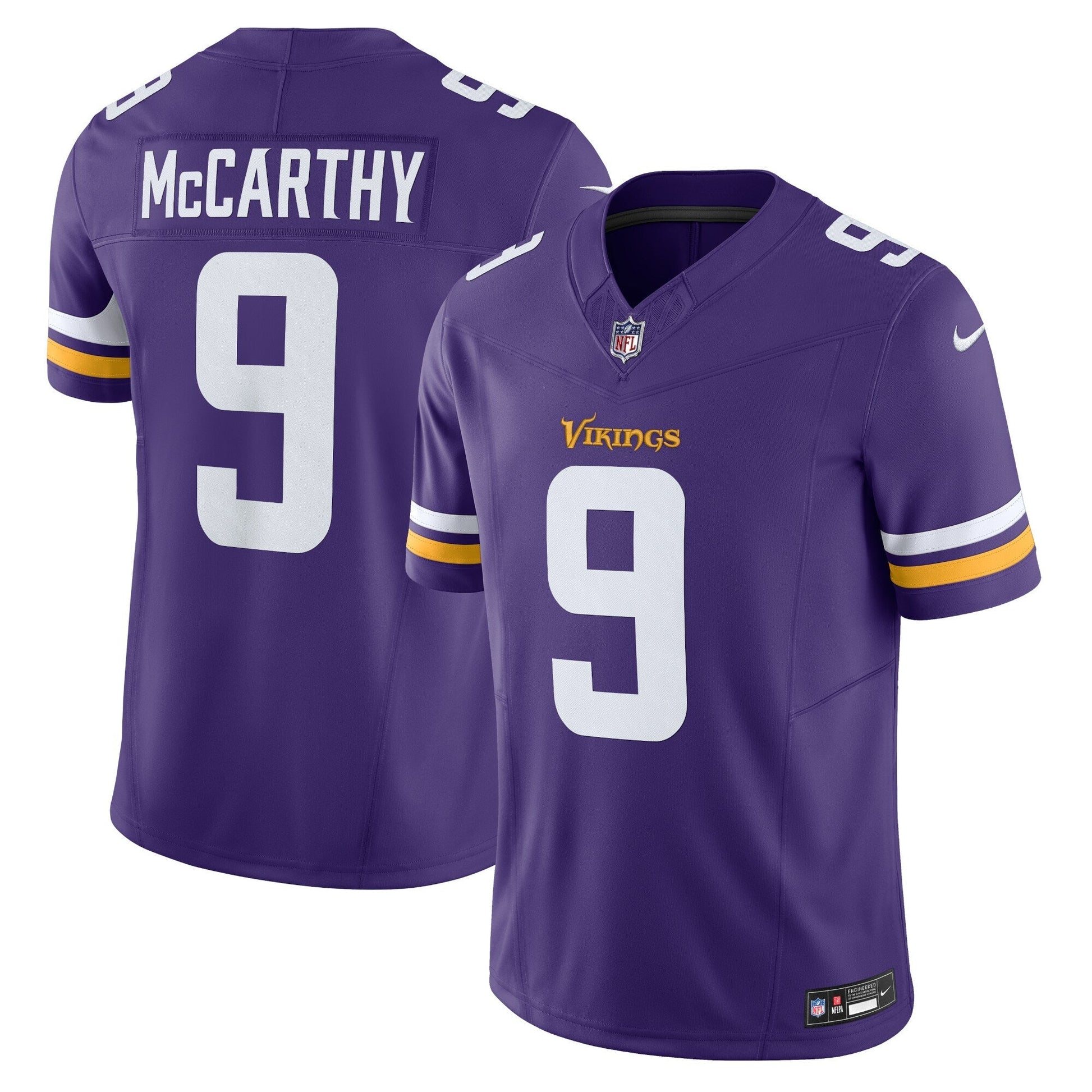 J.J. McCarthy Minnesota Vikings Vapor F.U.S.E. Limited Jersey - Purple football jersey product view 1