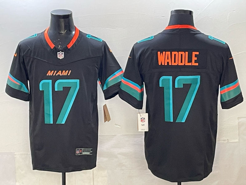 Men's Miami Dolphins Jaylen Waddle Pitch Blue 2025 Rivalries Collection Limited Jersey football jersey product view 1