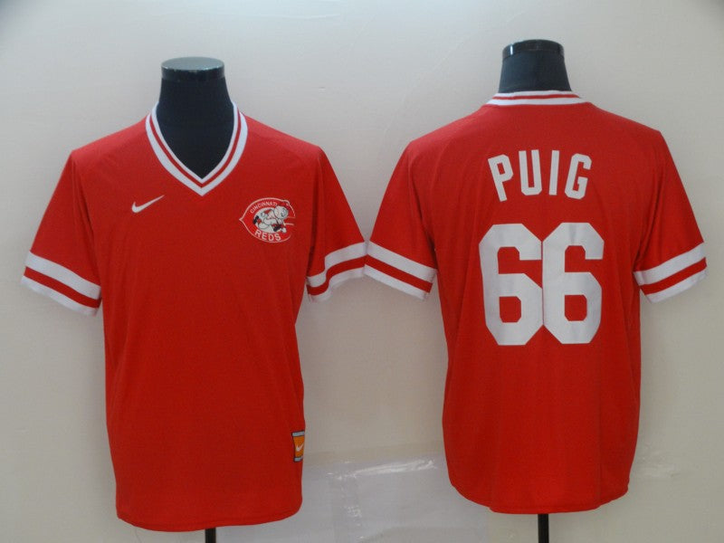 Men's Cincinnati Reds Yasiel Puig #66 Red Stitched Jersey baseball jersey product view 1