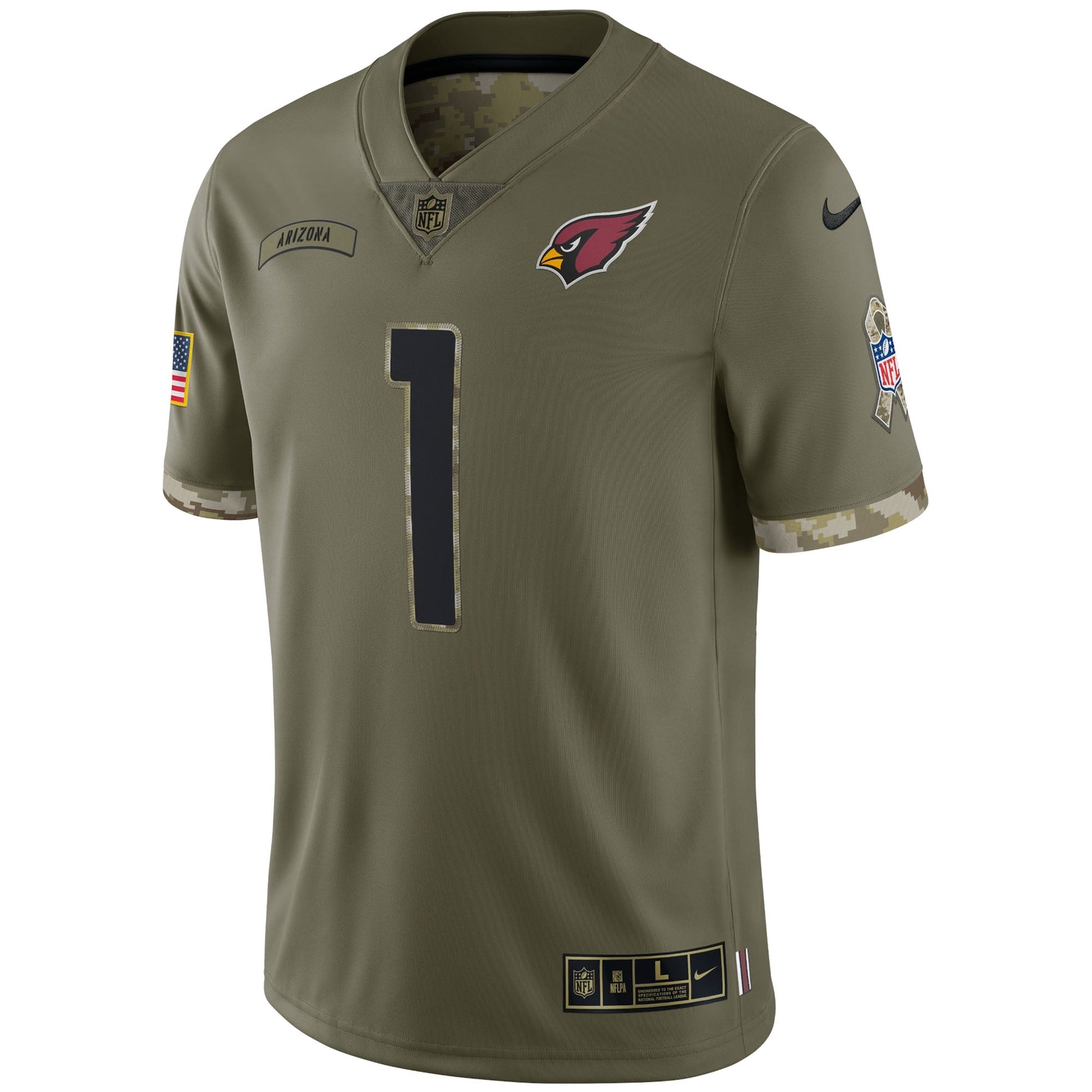 Kyler Murray Arizona Cardinals Salute To Service Limited Jersey - Olive football jersey product view 2