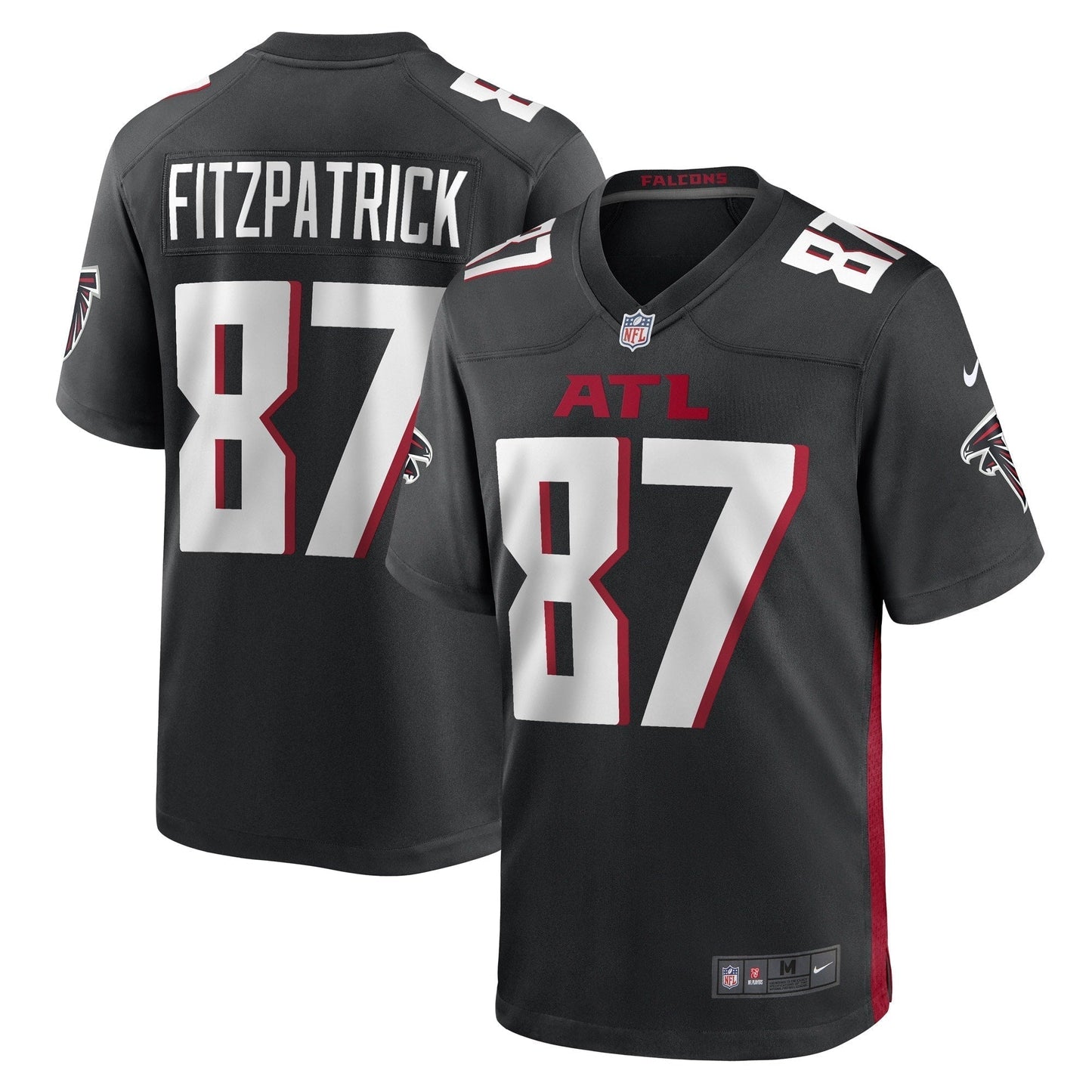 John FitzPatrick Atlanta Falcons Game Jersey - Black football jersey product view 1