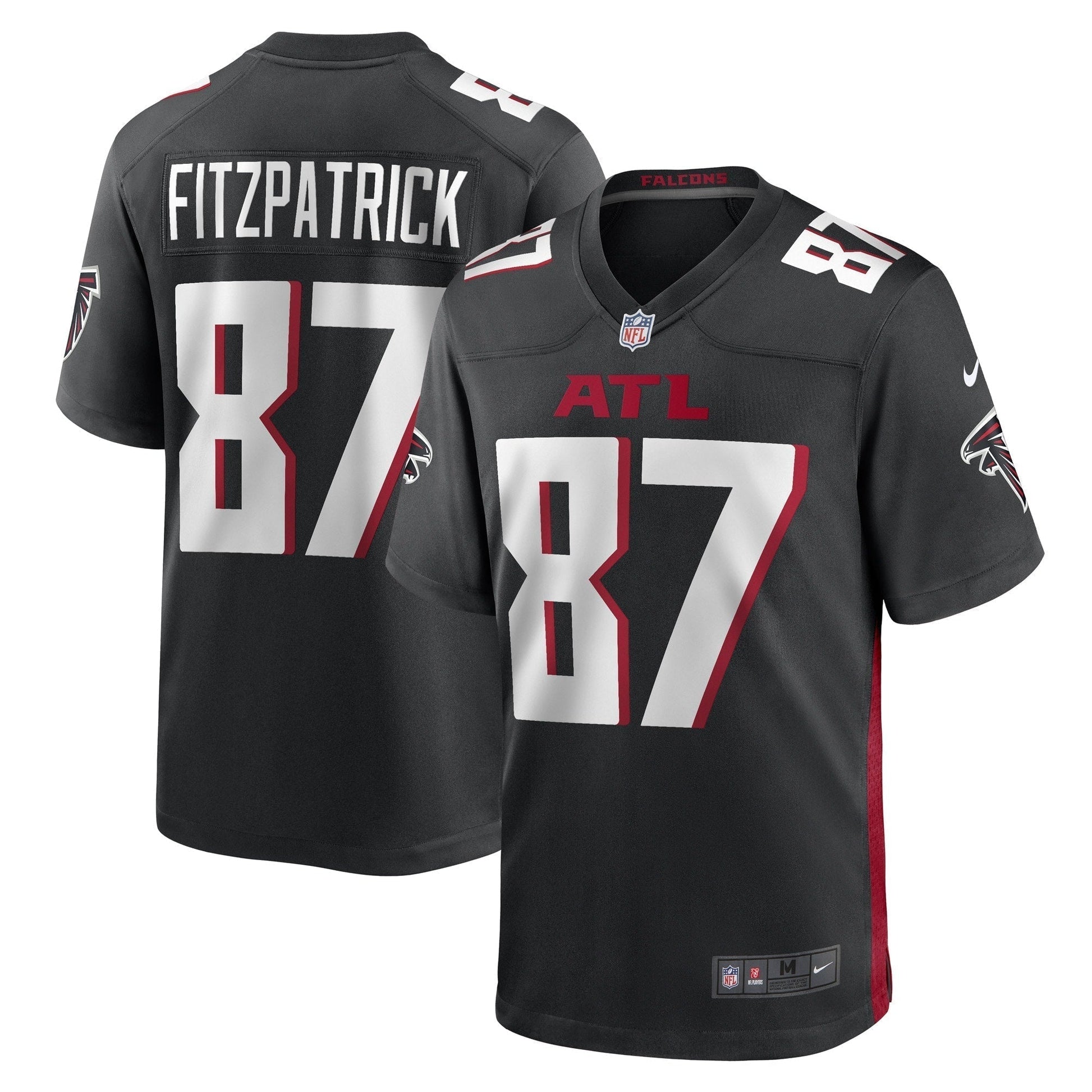 John FitzPatrick Atlanta Falcons Game Jersey - Black football jersey product view 1