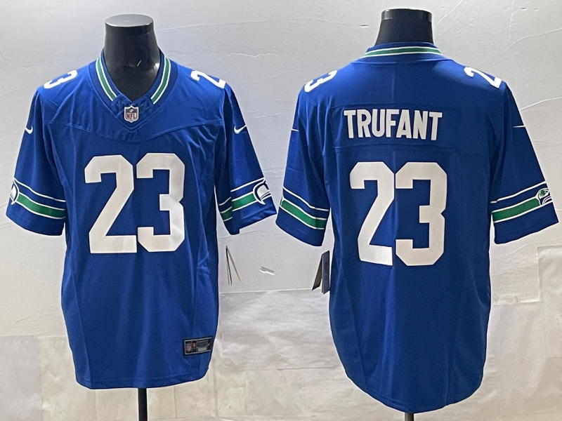 Men's Seattle Seahawks Marcus Trufant #23 Royal Alternate Game Jersey football jersey product view 1