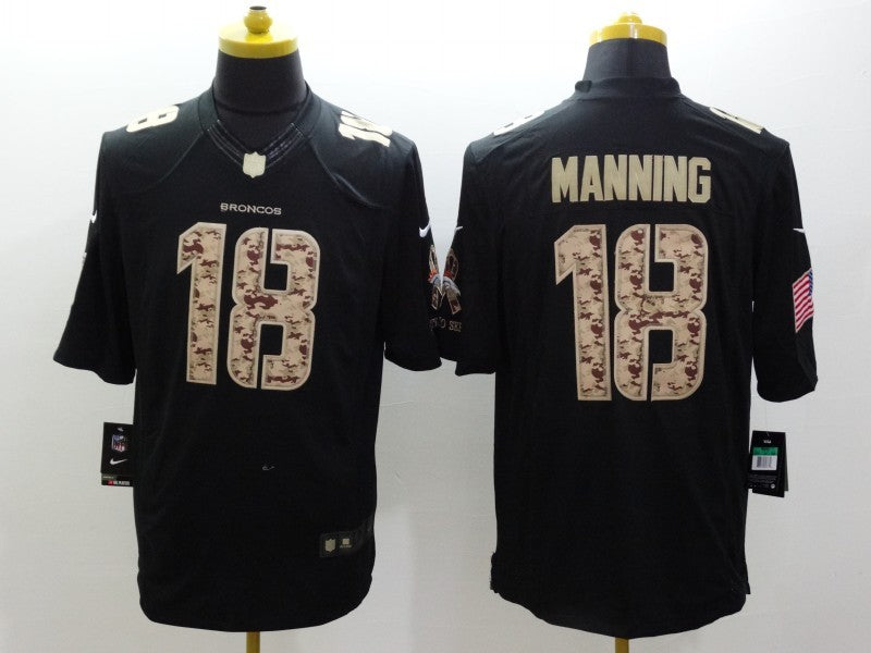 Men's Denver Broncos Peyton Manning #18 Black Game Jersey1 football jersey product view 1