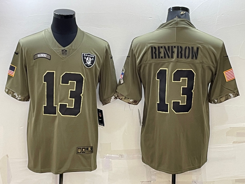 Men's Las Vegas Raiders Hunter Renfrow #13 Olive 2022 Salute To Service Limited Jersey1 football jersey product view 1
