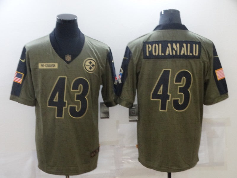 Men's Pittsburgh Steelers Troy Polamalu Brown Game Jersey football jersey product view 1