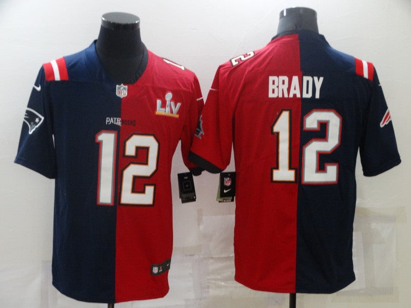 Men's New England Patriots Tom Brady Navy/Red Game Jersey football jersey product view 1