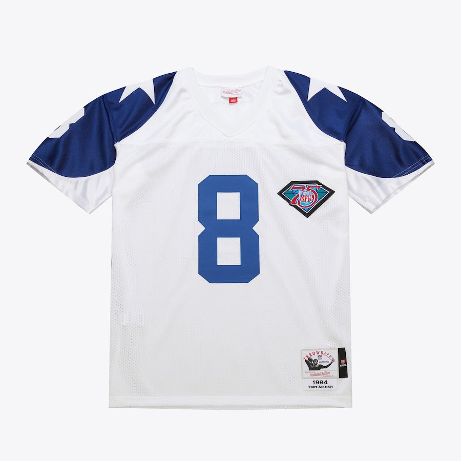 Men's Troy Aikman White Dallas Cowboys 1994 Jersey football jersey product view 1