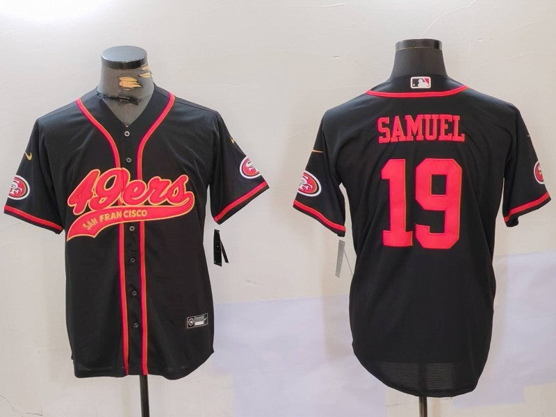 Men's San Francisco 49ers Deebo Samuel #19 Black Game Player Jersey1 football jersey product view 1