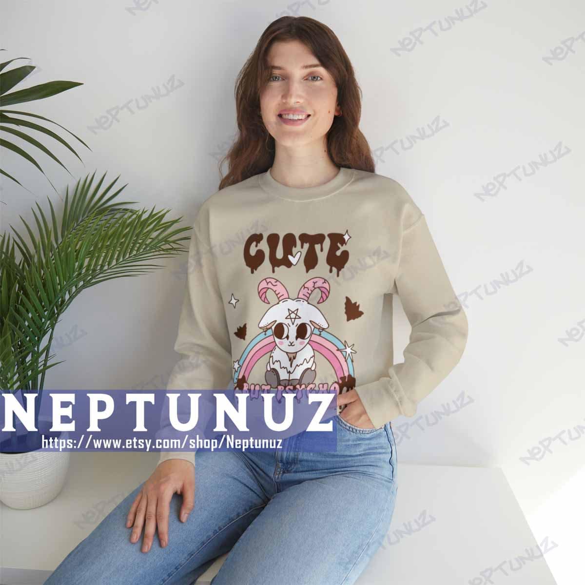 Gothic Halloween Sweatshirt Cute But Psycho, 90s Retro Vinta Unisex T-shirt, Sweatshirt, Hoodie, Long Sleeve Tee - T-Shirt, Sweatshirt, Hoodie