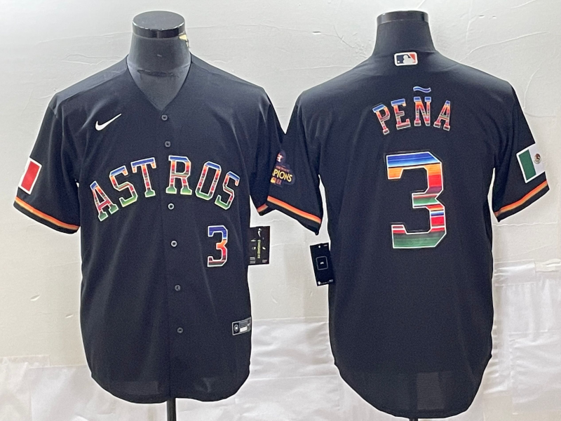 Men's Houston Astros Jeremy Pena Black Replica Baseball Jersey baseball jersey product view 1