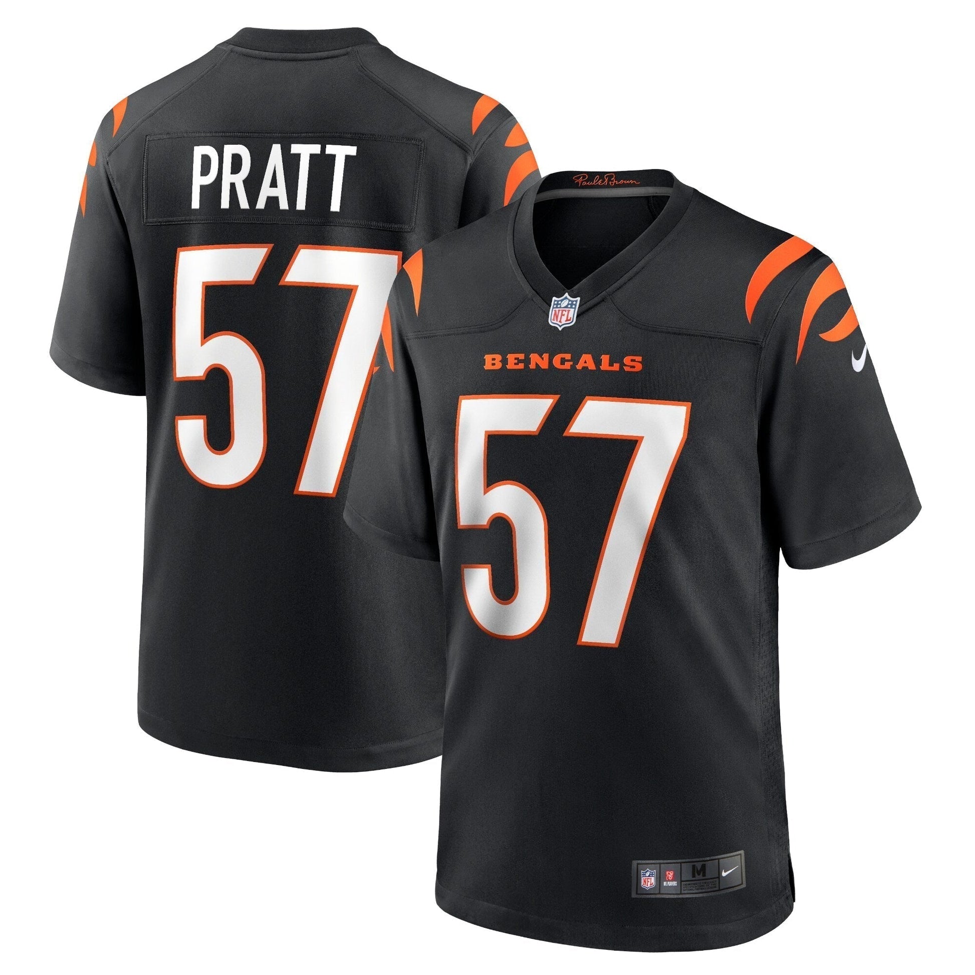 Germaine Pratt Cincinnati Bengals Game Jersey - Black football jersey product view 1