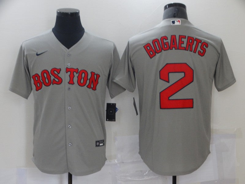 Men's Boston Red Sox Xander Bogaerts #2 Gray Replica Baseball Jersey baseball jersey product view 1