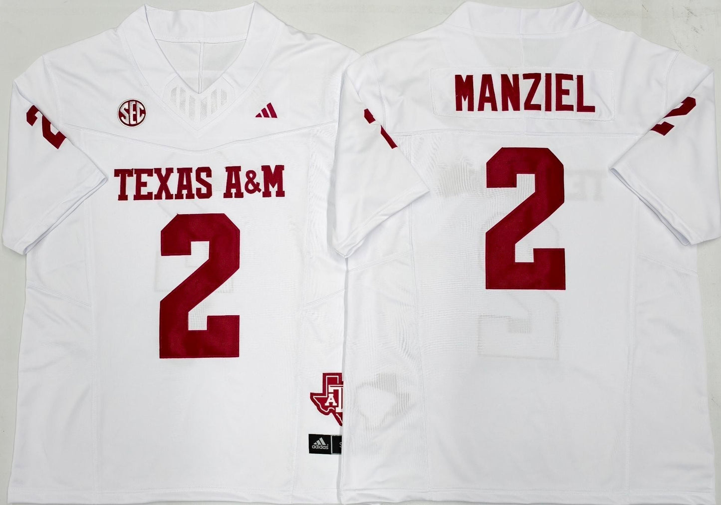 Men's Texas A&M Aggies Johnny Manziel White Jersey sports jersey product view 1