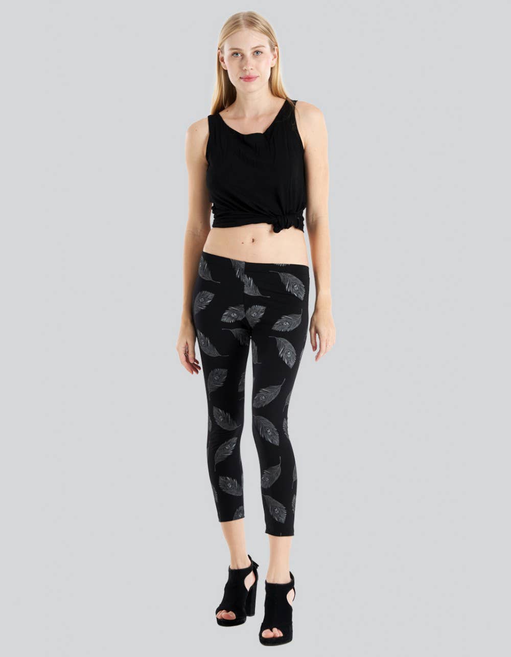 Feathers Print Capri Legging (KT-1271PK) Unisex T-shirt, Sweatshirt, Hoodie, Long Sleeve Tee - T-Shirt, Sweatshirt, Hoodie