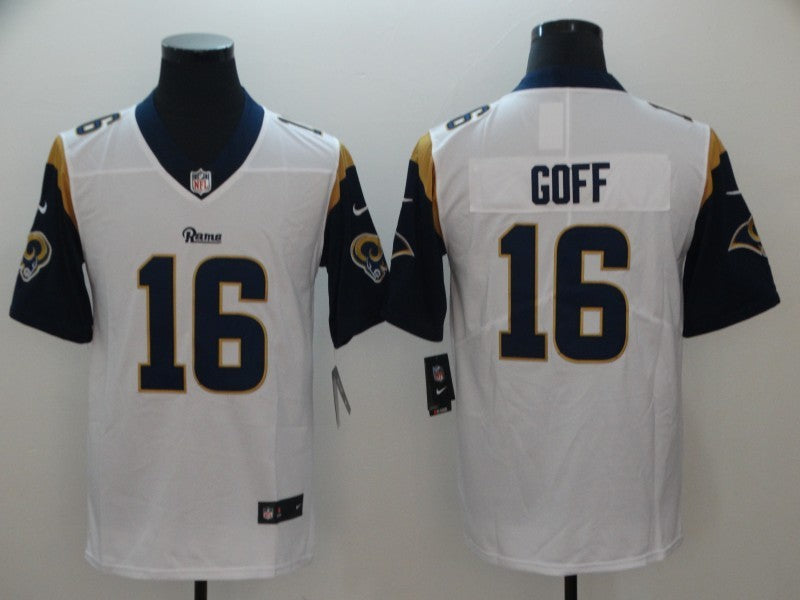 Men's Los Angeles Rams Jared Goff White Game Jersey football jersey product view 1