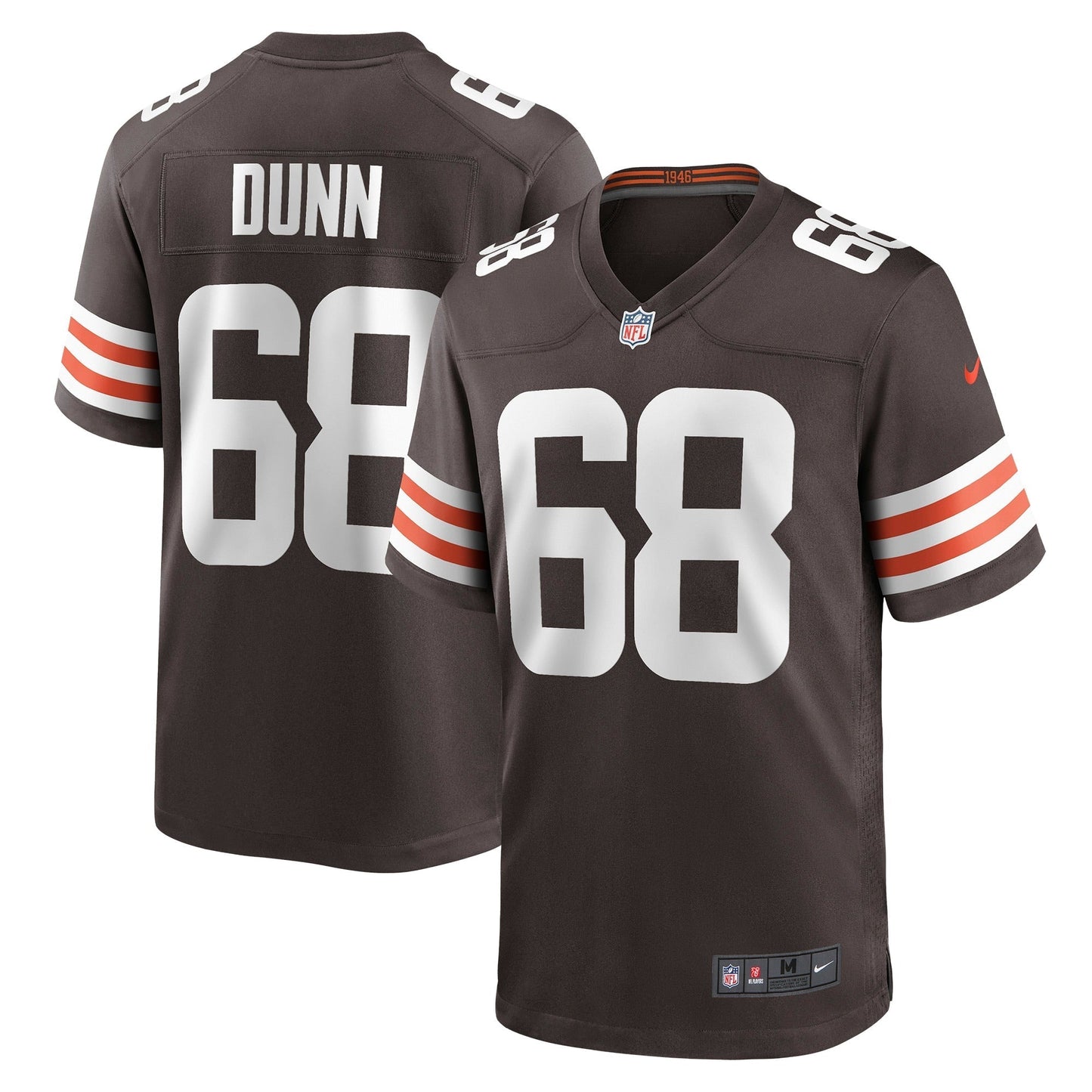 Michael Dunn Cleveland Browns Game Jersey - Brown football jersey product view 1