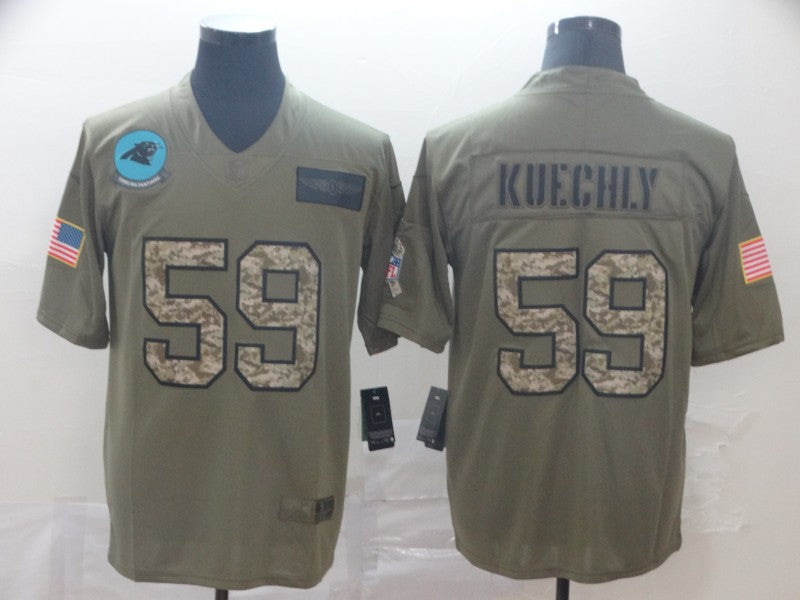 Men's Carolina Panthers Luke Kuechly #59 Brown Alternate Game Jersey1 football jersey product view 1