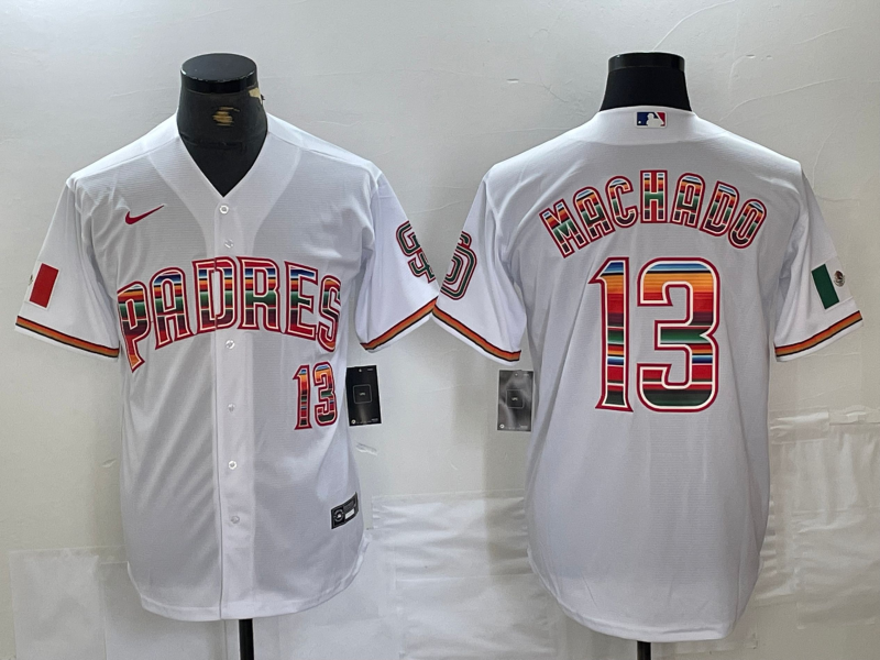 Men's San Diego Padres Manny Machado White Limited Player Jersey baseball jersey product view 1