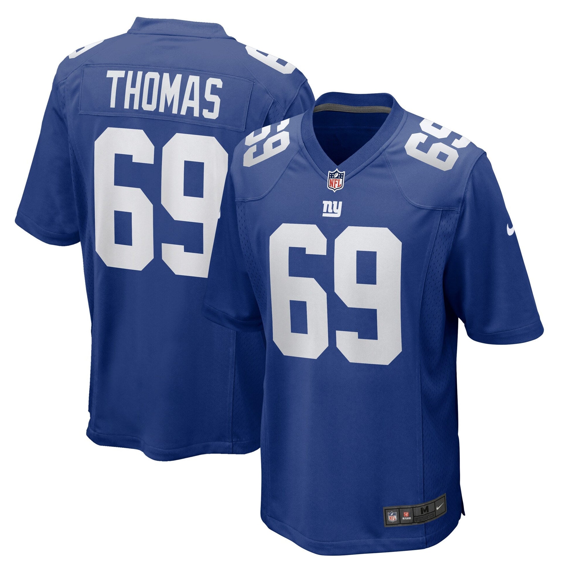 Jaylon Thomas New York Giants Team Game Jersey - Royal football jersey product view 1