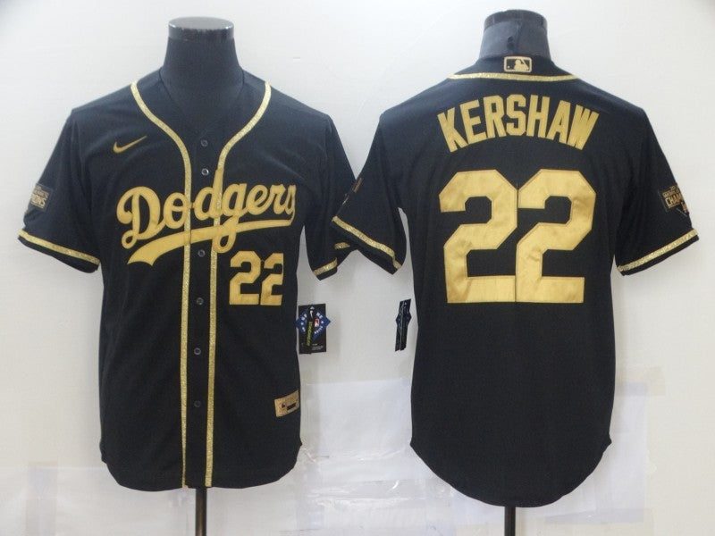 Men's Los Angeles Dodgers Clayton Kershaw Black Authentic Game Jersey baseball jersey product view 1