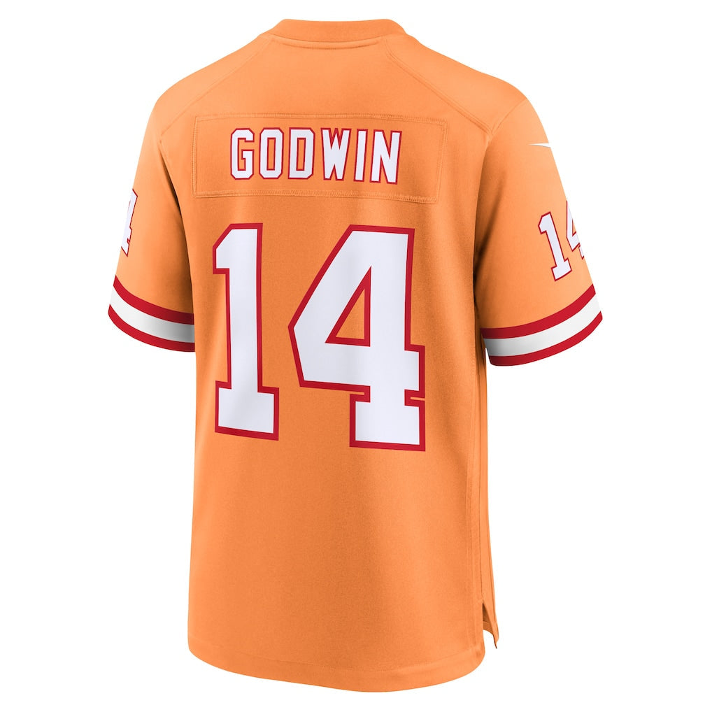 TB.Buccaneers #14 Chris Godwin Orange Throwback Game Jersey football jersey product view 1