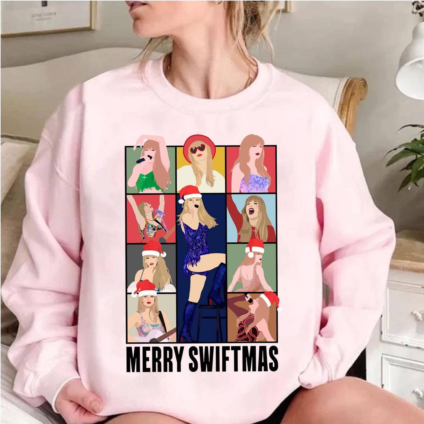 Merry Swiftmas Christmas Shirt Funny Sublimation Design Unisex T-shirt, Sweatshirt, Hoodie, Long Sleeve Tee - T-Shirt, Sweatshirt, Hoodie