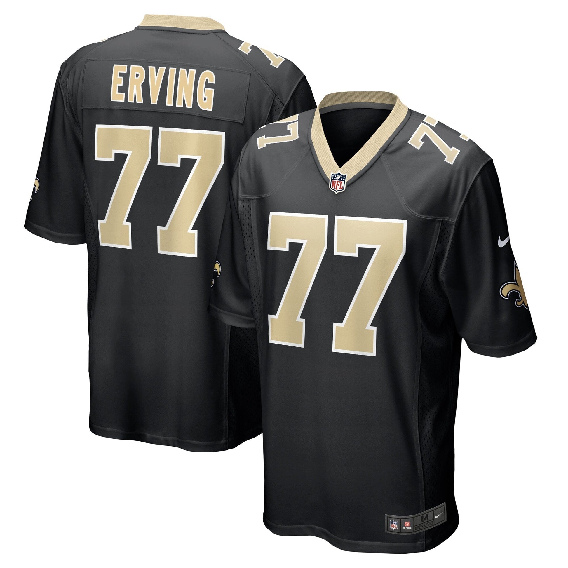 Cameron Erving New Orleans Saints Game Jersey - Black football jersey product view 1
