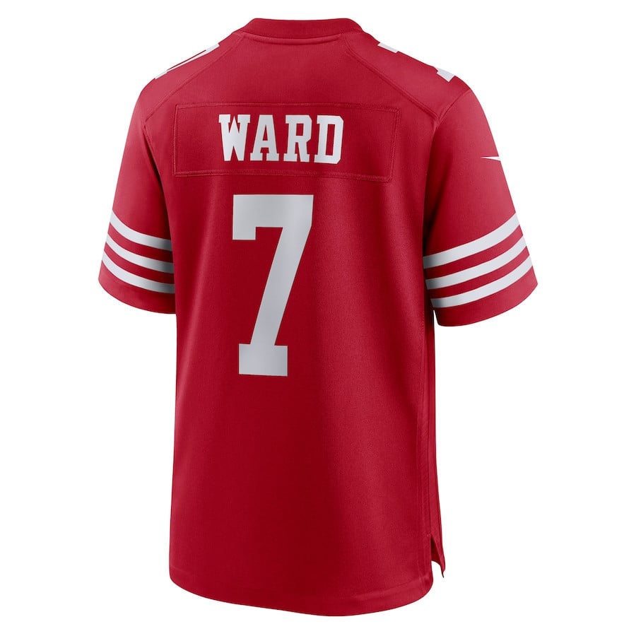 Charvarius Ward San Francisco 49ers Game Player Jersey - Scarlet football jersey product view 3