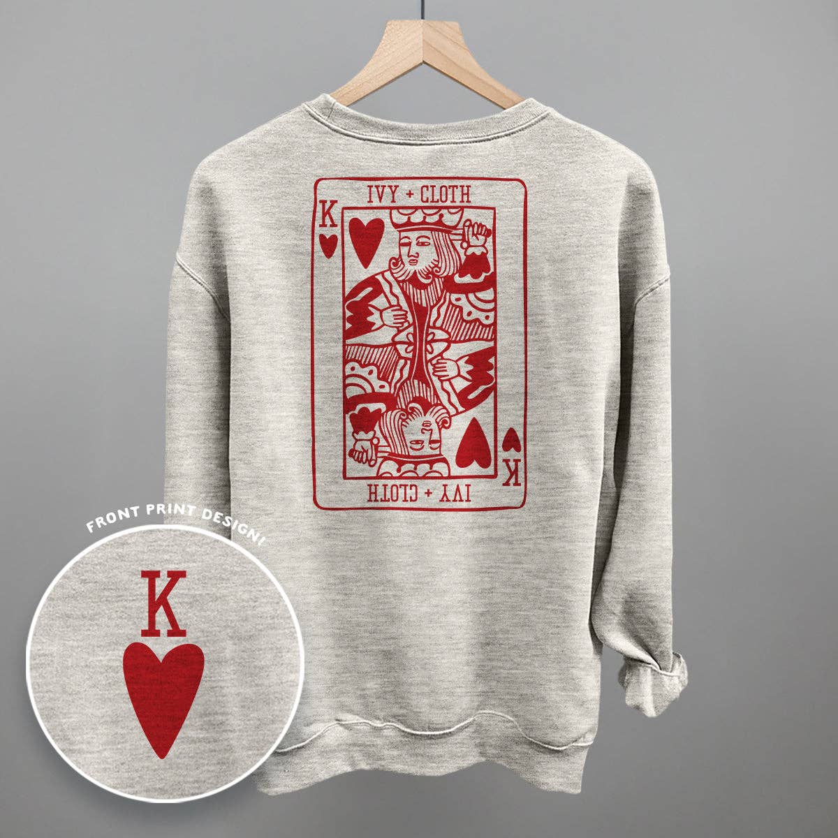 King of Hearts (Back Print) Unisex T-shirt, Sweatshirt, Hoodie, Long Sleeve Tee - T-Shirt, Sweatshirt, Hoodie