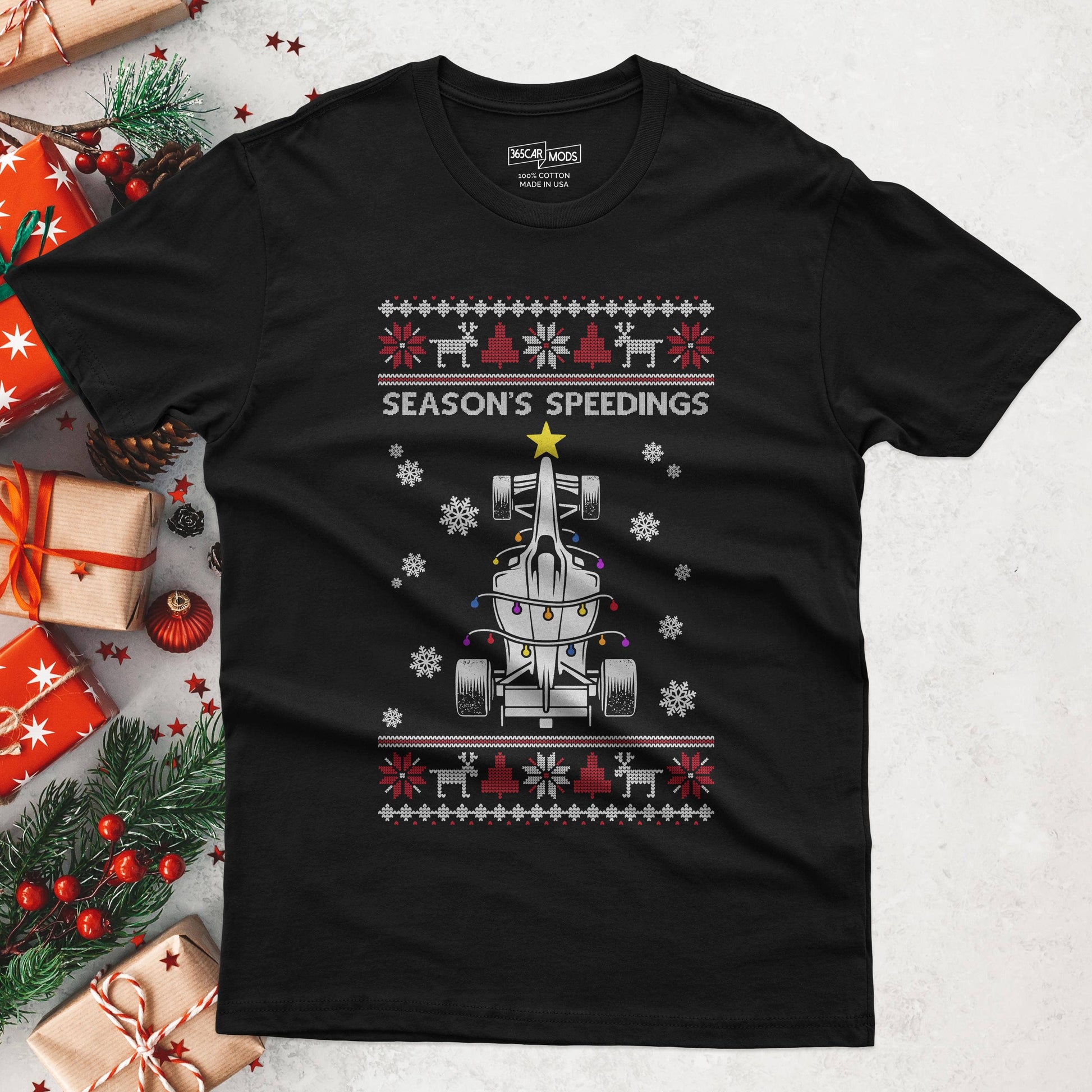 F1 Car Christmas Tree T-Shirt, Funny Motorsport Gift Unisex T-shirt, Sweatshirt, Hoodie, Long Sleeve Tee - T-Shirt, Sweatshirt, Hoodie