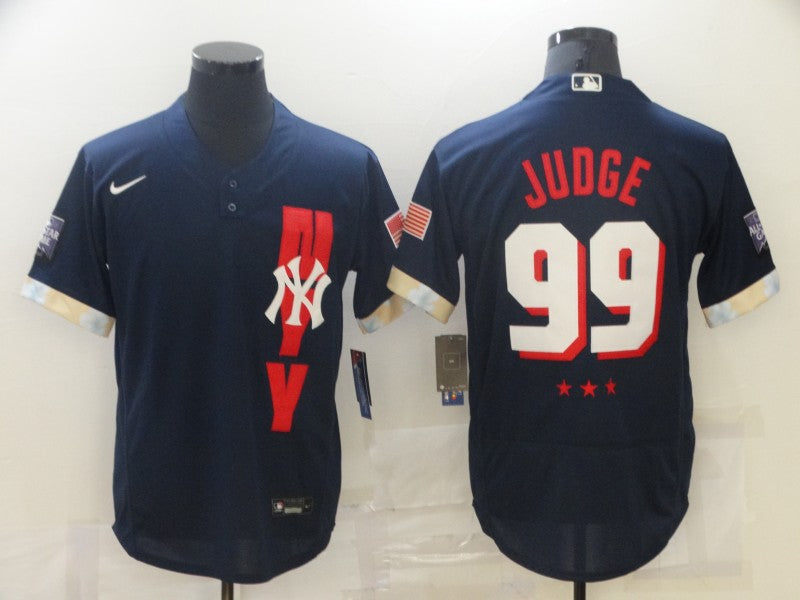 Men's New York Yankees Aaron Judge Navy All Star Game Jersey baseball jersey product view 1
