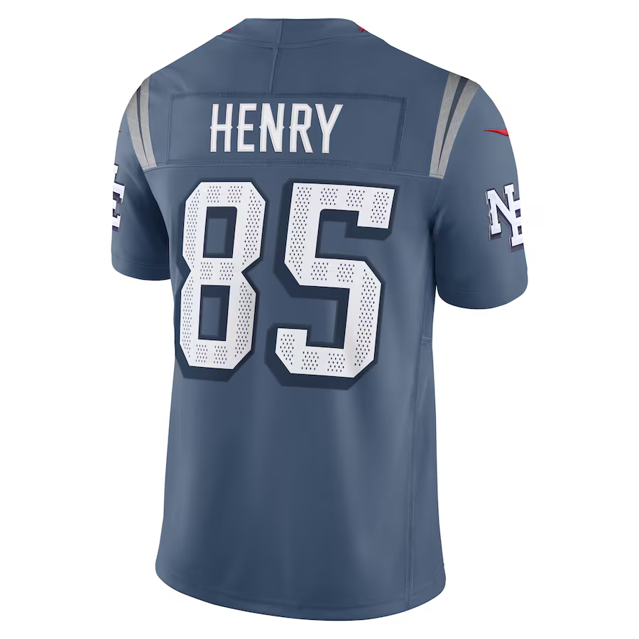 Men's New England Patriots Hunter Henry Storm Blue 2025 Rivalries Collection Limited Jersey football jersey product view 3