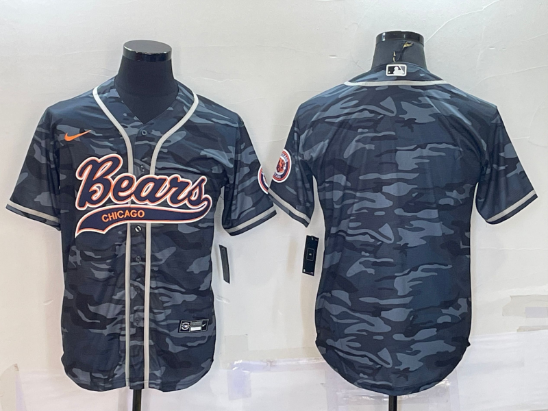 Men's Chicago Bears Grey Camouflage Blank Jersey football jersey product view 1