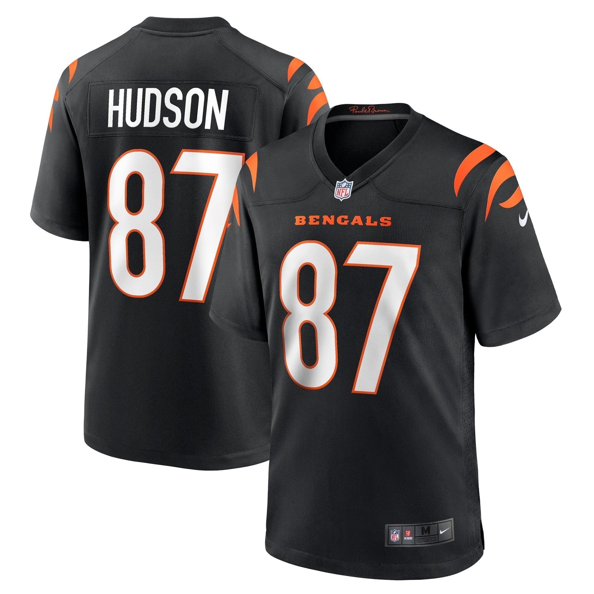Tanner Hudson Cincinnati Bengals Home Game Jersey - Black football jersey product view 1